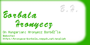 borbala hronyecz business card